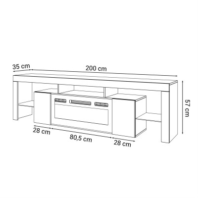 Szafka RTV CAMINO IV z kominkiem elektrycznym Szafka RTV CAMINO IV z kominkiem elektrycznym