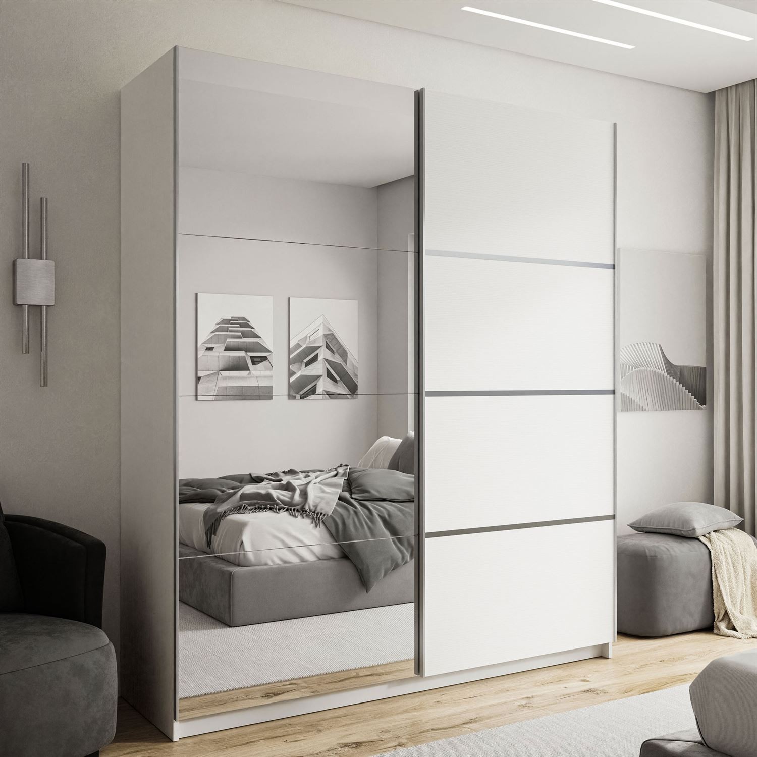 Szafa przesuwna CAMILA II PLUS z lustrem 180 cm