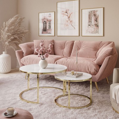 Ława okrągła CIRI CHROM 2w1 złoty chrom