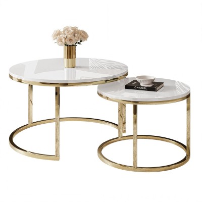 Ława okrągła CIRI CHROM 2w1 złoty chrom Ława okrągła CIRI CHROM 2w1 złoty chrom