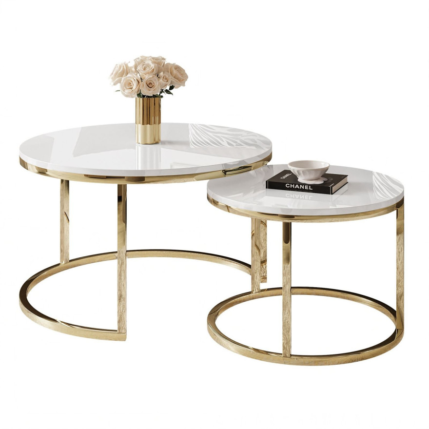 Ława okrągła CIRI CHROM 2w1 złoty chrom Ława okrągła CIRI CHROM 2w1 złoty chrom