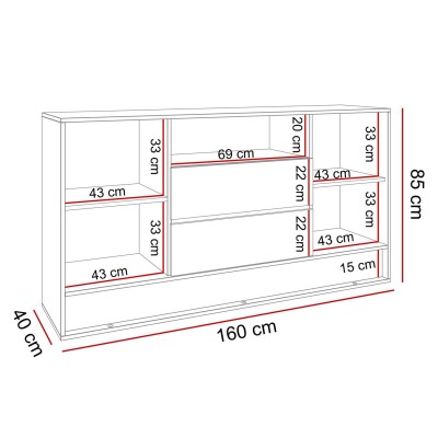 Komoda z szufladami VILIA z wstawką dąb wotan Komoda z szufladami VILIA z wstawką dąb wotan