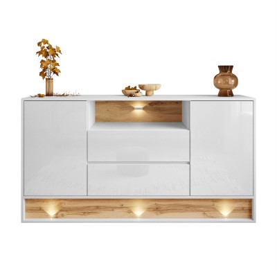 Komoda z szufladami VILIA z wstawką dąb wotan Komoda z szufladami VILIA z wstawką dąb wotan