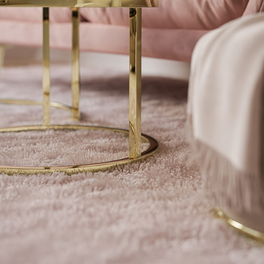 Ława okrągła CIRI CHROM 2w1 złoty chrom