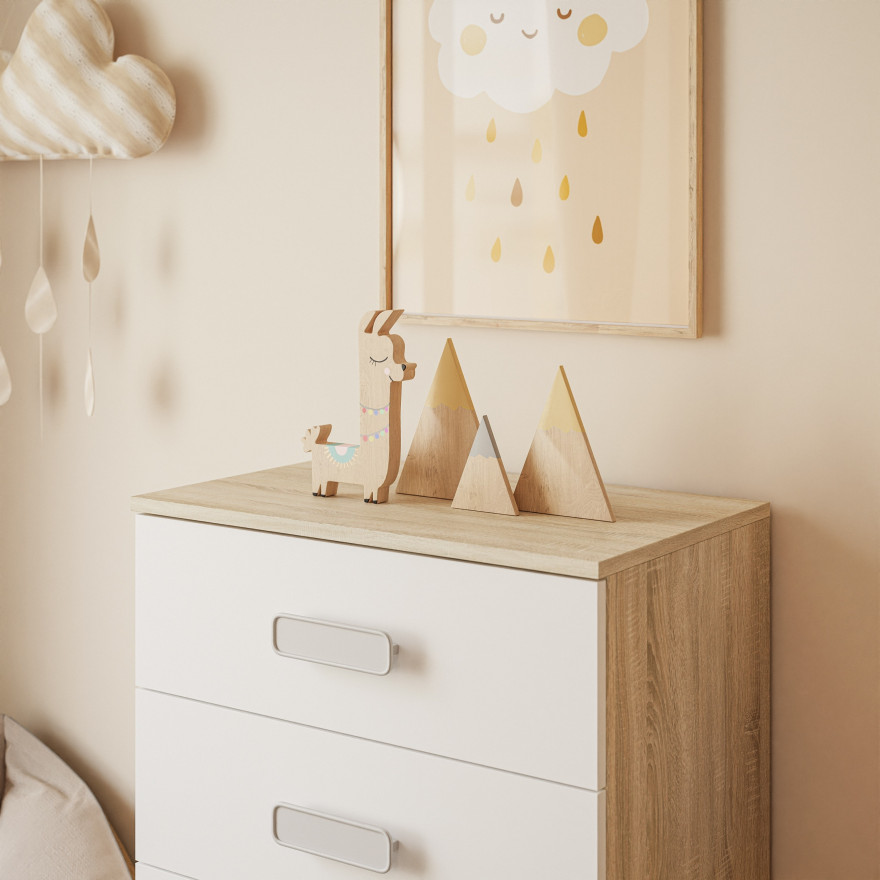 Komoda CHAMPION 5S dąb sonoma biały