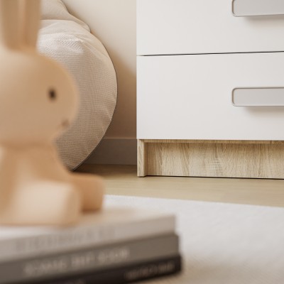 Komoda CHAMPION 5S dąb sonoma biały