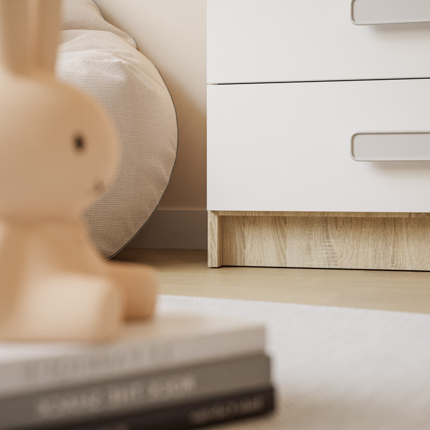 Komoda CHAMPION 5S dąb sonoma biały