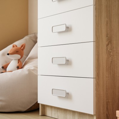 Komoda CHAMPION 5S dąb sonoma biały