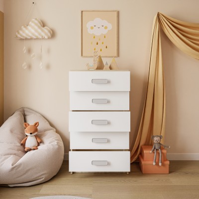 Komoda CHAMPION 5S dąb sonoma biały