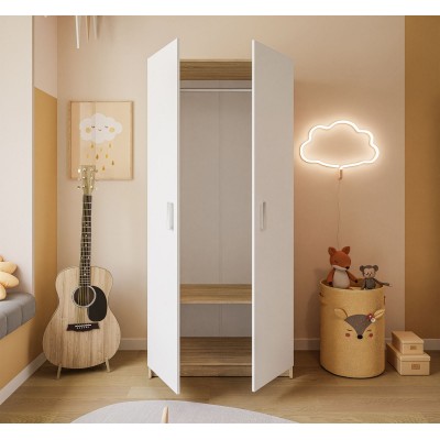 Szafa uchylna CHAMPION dąb sonoma biały