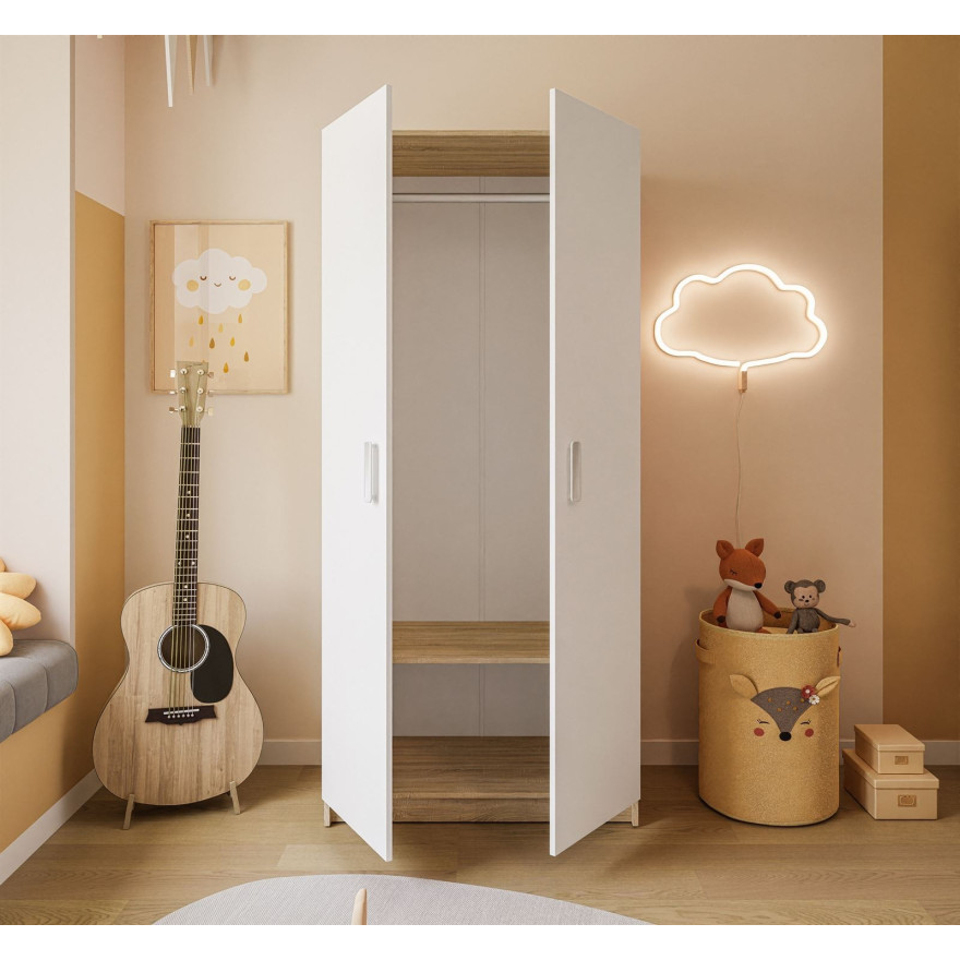 Szafa uchylna CHAMPION dąb sonoma biały