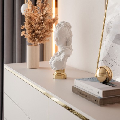 Komoda trzydrzwiowa AURORA z szufladami kaszmir Komoda trzydrzwiowa AURORA z szufladami kaszmir