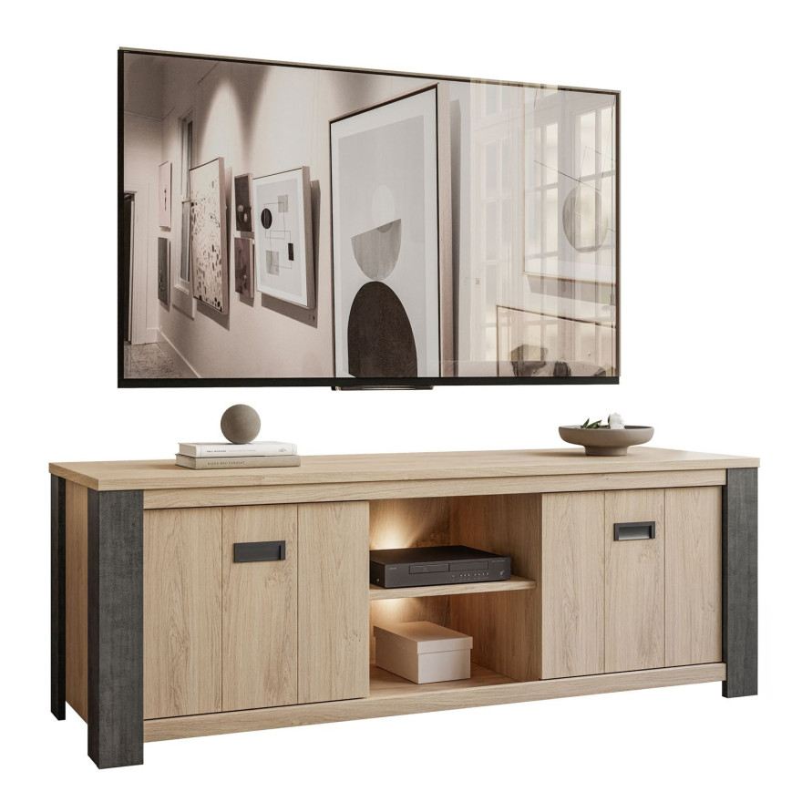  Stolik pod telewizor LOUI 152 cm dąb puccini