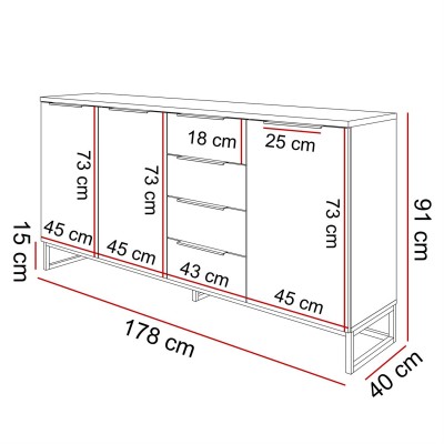 Komoda trzydrzwiowa TOP 18 dąb artisan Komoda trzydrzwiowa TOP 18 dąb artisan