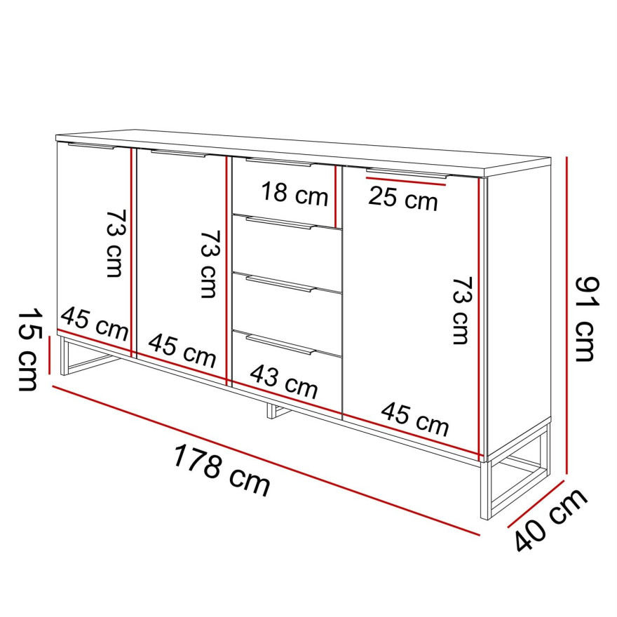 Komoda trzydrzwiowa TOP 18 dąb artisan Komoda trzydrzwiowa TOP 18 dąb artisan