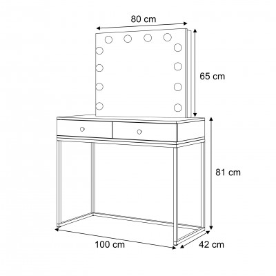 Toaletka kosmetyczna BLANCO LOFT ELITE z lustrem i oświetleniem