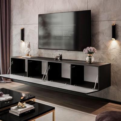 Szafka RTV COLGANTE 200 czarny wysoki połysk Szafka RTV COLGANTE 200 czarny wysoki połysk