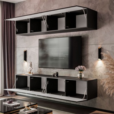 Meblościanka COLGANTE LED czarny połysk Meblościanka COLGANTE LED czarny połysk