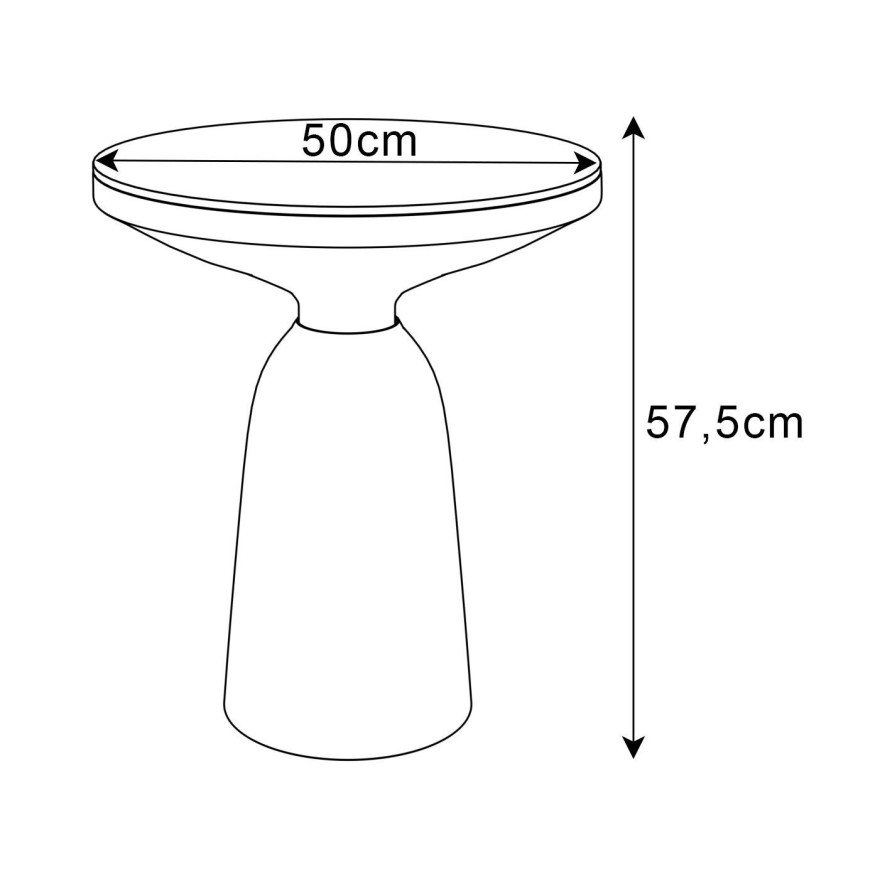 Okrągła ława BELLE orzech biały marmur