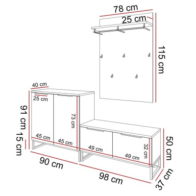 Garderoba TOP III dąb artisan