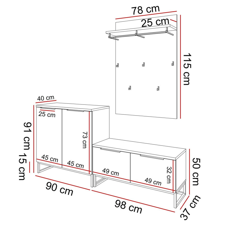 Garderoba TOP III dąb artisan