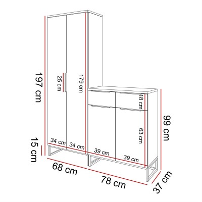 Garderoba TOP V dąb artisan