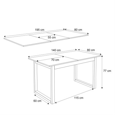 Stół rozkładany ARTON II 140 cm