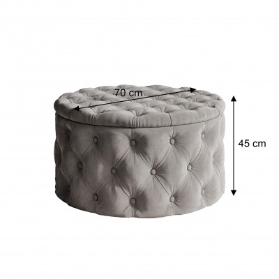 Okrągła pufa pikowana CHESTERFIELD 70 cm