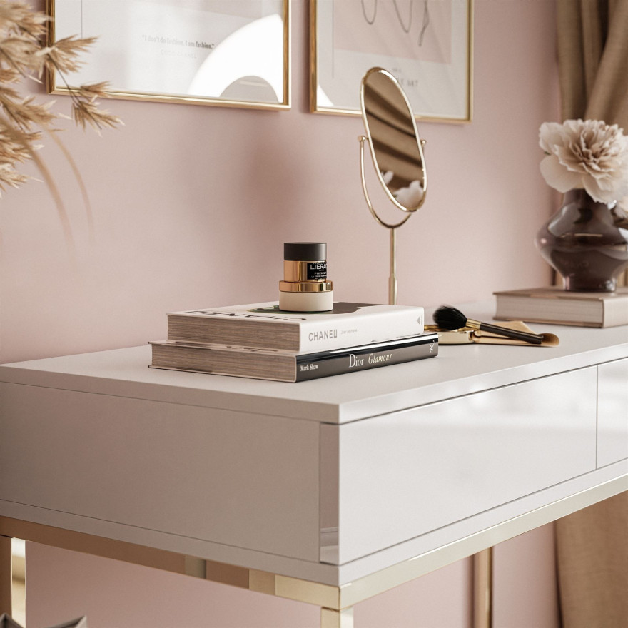 Konsola BLANCO z szufladami ZŁOTY CHROM Konsola BLANCO z szufladami ZŁOTY CHROM