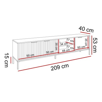 Szafka RTV YSTAD 3D 203 cm