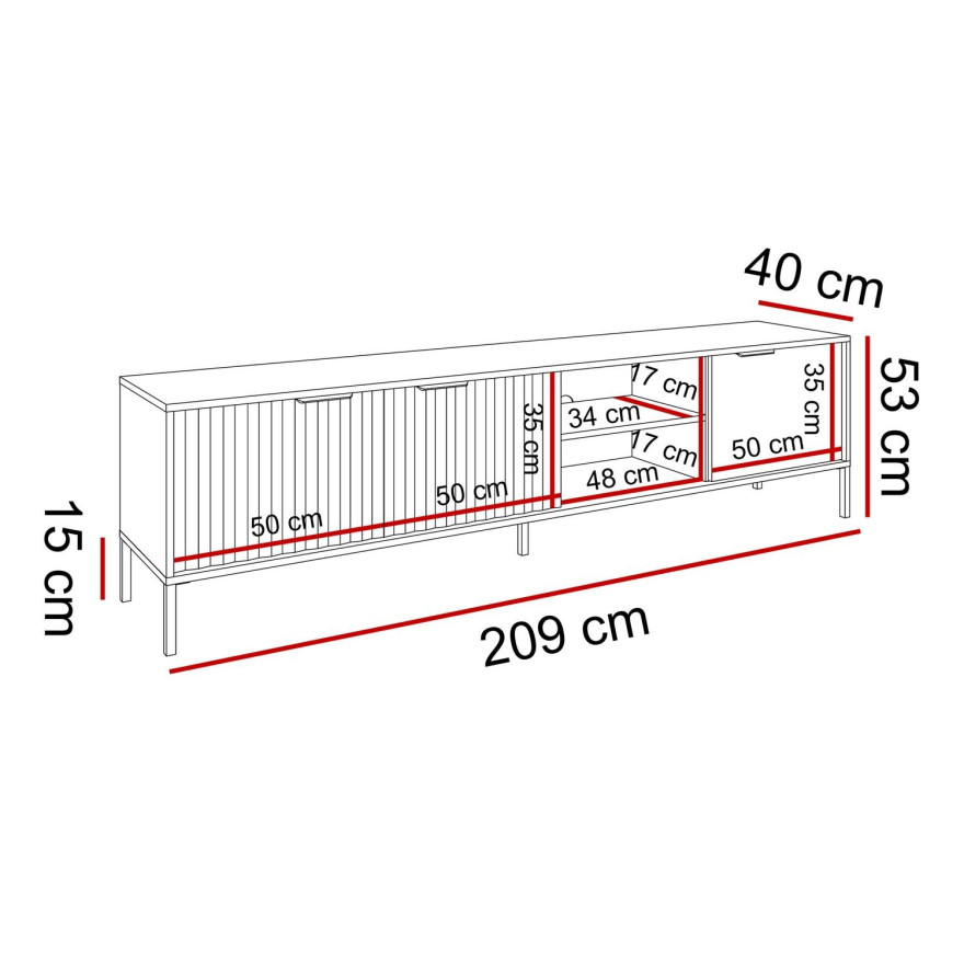 Szafka RTV YSTAD 3D 203 cm