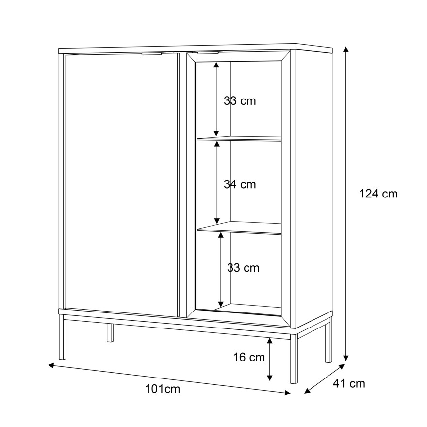 Witryna dwudrzwiowa LIAM 