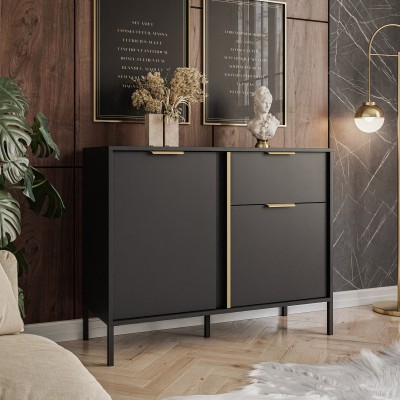 Komoda LARETTO 103 cm 2D1S antracyt