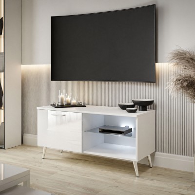 Szafka RTV 100 wysoki połysk oświetlenie LED