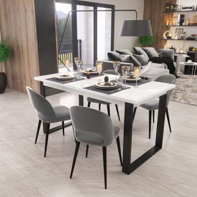 Zestaw mebli VENICE - O ze stołem rozkładanym i 4 krzesłami OSLO