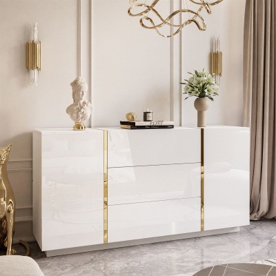 Komoda z szufladami ONYX wysoki połysk 158 cm