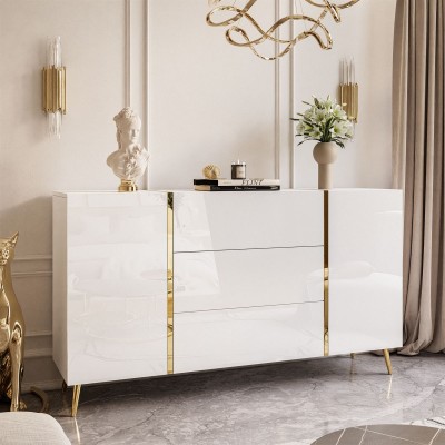 Komoda z szufladami ONYX wysoki połysk 158 cm