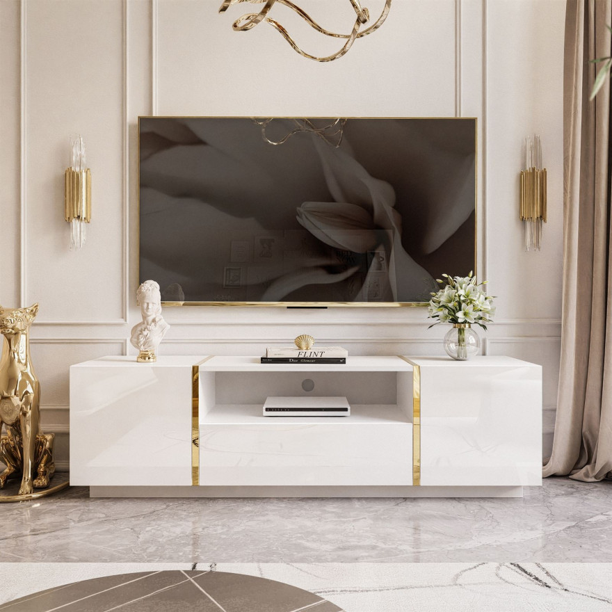 Szafka RTV ONYX wysoki połysk 158 cm