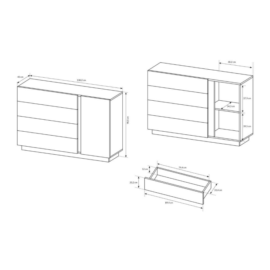 Komoda ARCON II biały połysk Komoda ARCON II biały połysk