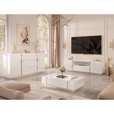 Zestaw do salonu ONYX biały połysk