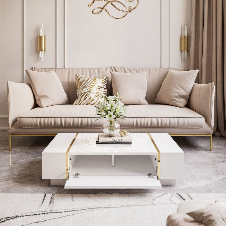 Zestaw do salonu ONYX biały połysk