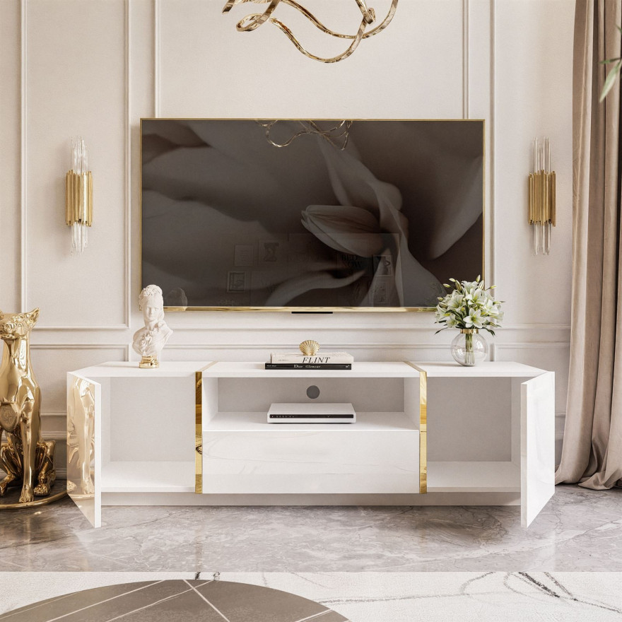 Zestaw do salonu ONYX biały połysk