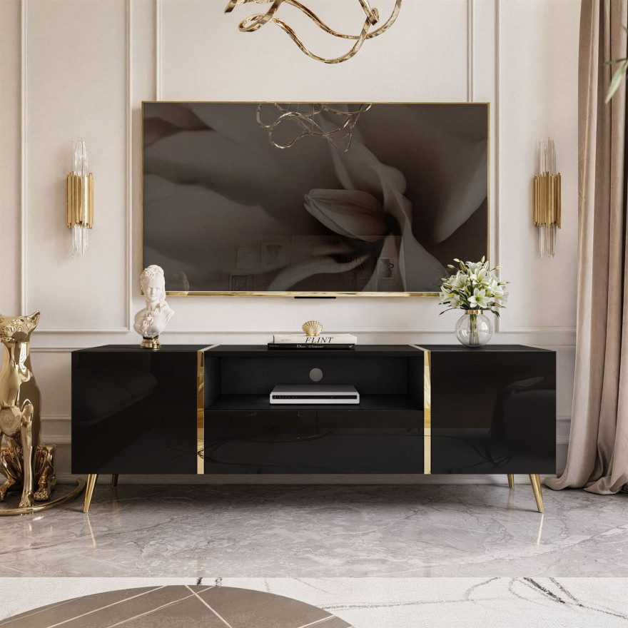 Zestaw do salonu ONYX na złotych nóżkach