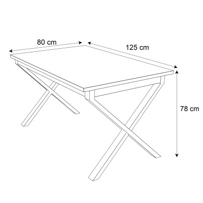 Stół X ART 125 cm nierozkładany dąb artisan craft stirling