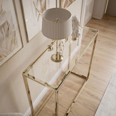 Konsola MODERN GLASS II ZŁOTY CHROM 80/100 cm Konsola MODERN GLASS II ZŁOTY CHROM 80/100 cm