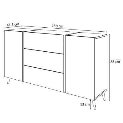 Komoda z szufladami ONYX wysoki połysk 158 cm Komoda z szufladami ONYX wysoki połysk 158 cm