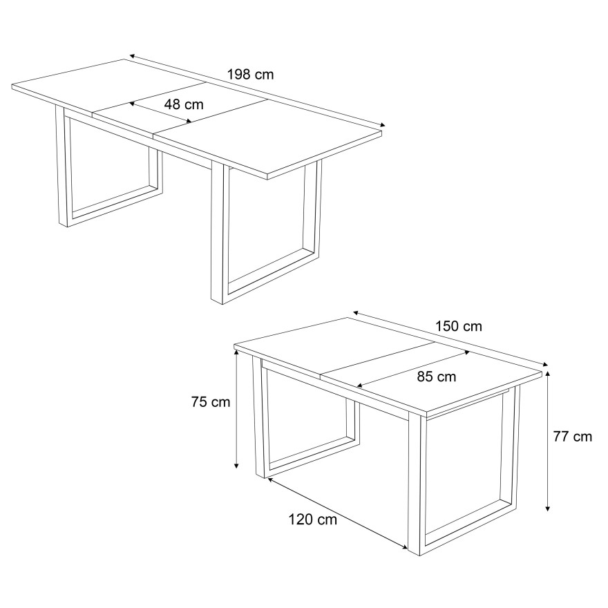 Stół ART rozkładany 150-198 cm biały mat Stół ART rozkładany 150-198 cm biały mat