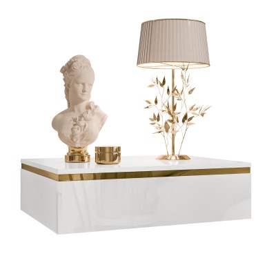 Stolik nocny AURORA wiszący biały połysk Stolik nocny AURORA wiszący biały połysk