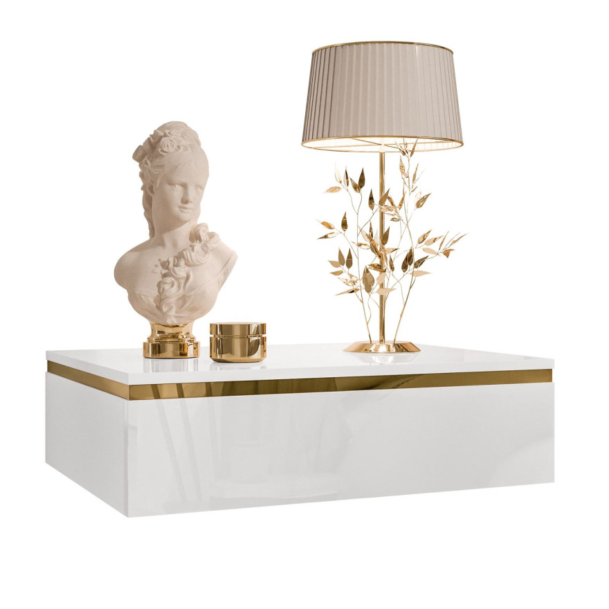 Stolik nocny AURORA wiszący biały połysk Stolik nocny AURORA wiszący biały połysk