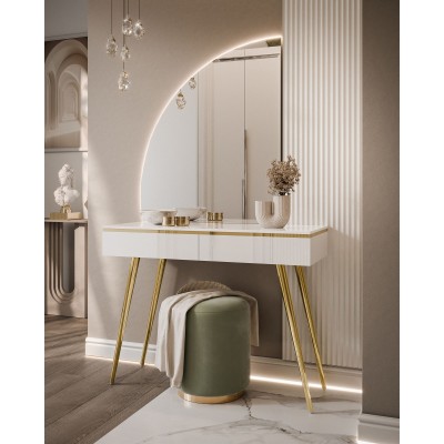 Toaletka kosmetyczna AURORA-SQ z lustrem biały połysk